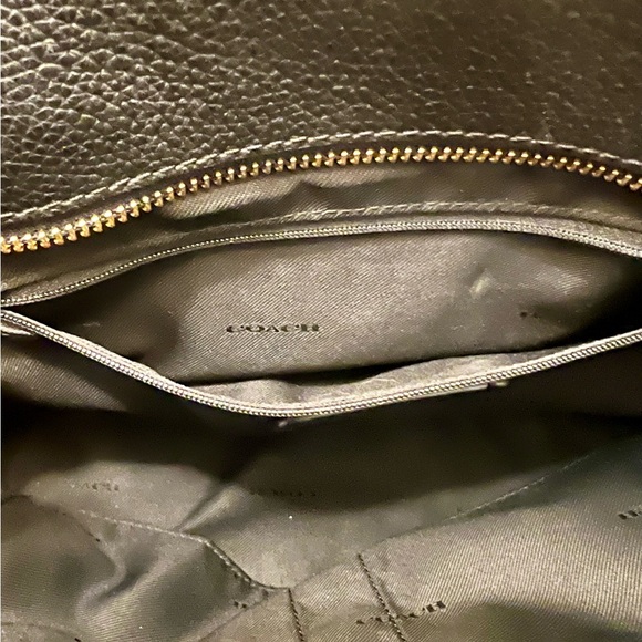Coach Black Leather Tote with Gold Accents - Picture 9 of 11